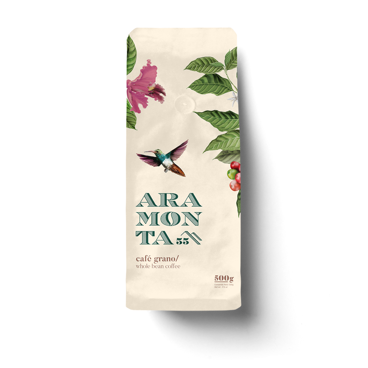 Aramonta beige full front view — 500g whole bean