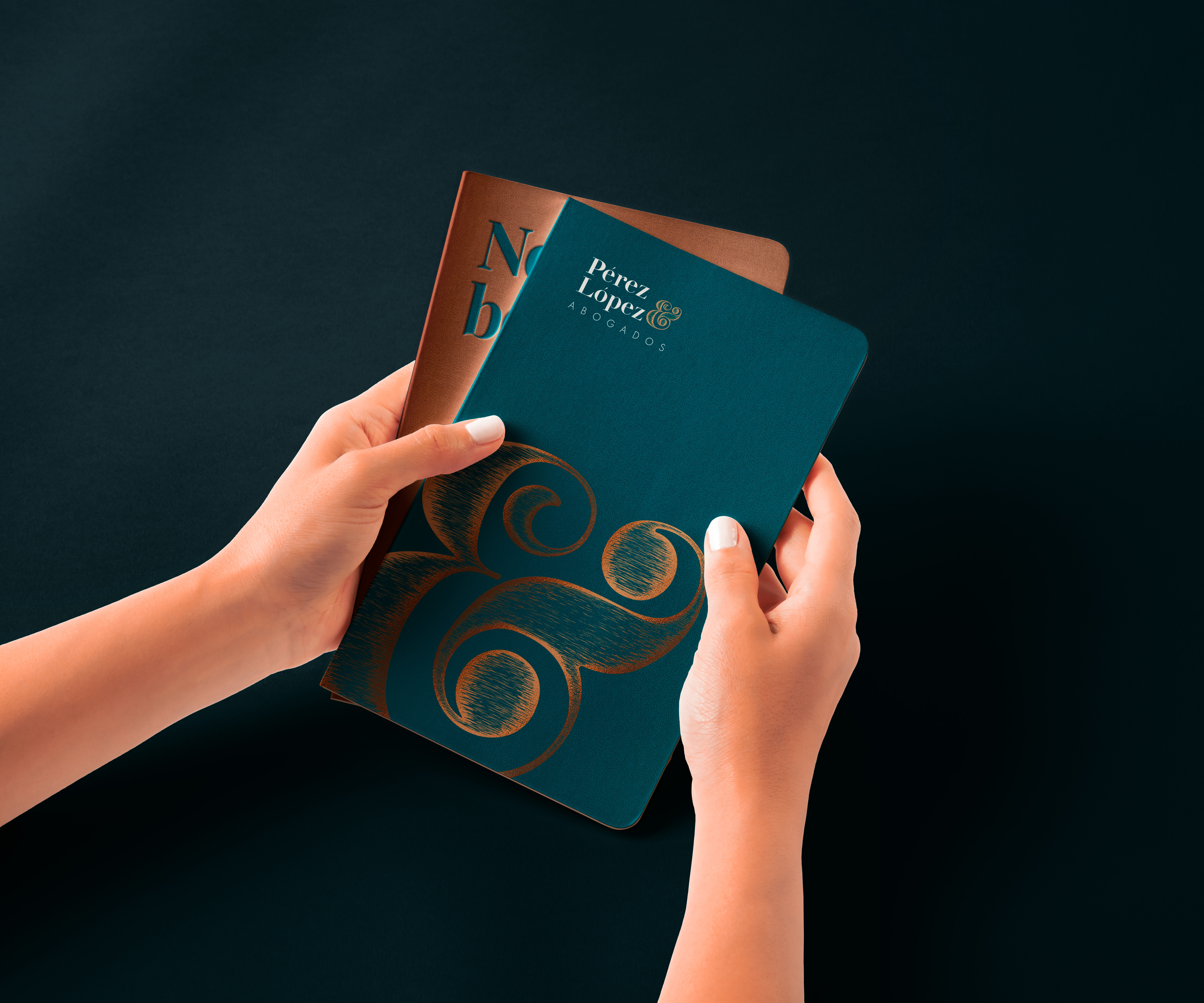 Pérez López — notebook stationery mockup