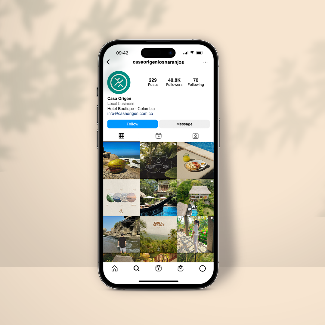 Casa Origen Instagram grid — @casaorigenlosnaranjos · 40.8K followers